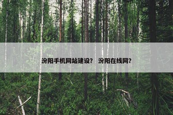 汾阳手机网站建设？ 汾阳在线网？