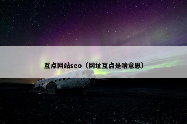 互点网站seo（网址互点是啥意思）