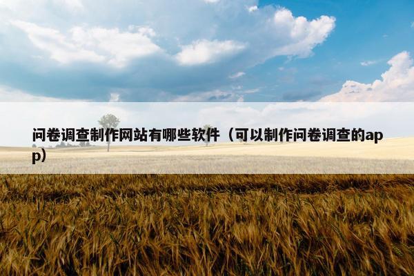 问卷调查制作网站有哪些软件（可以制作问卷调查的app）