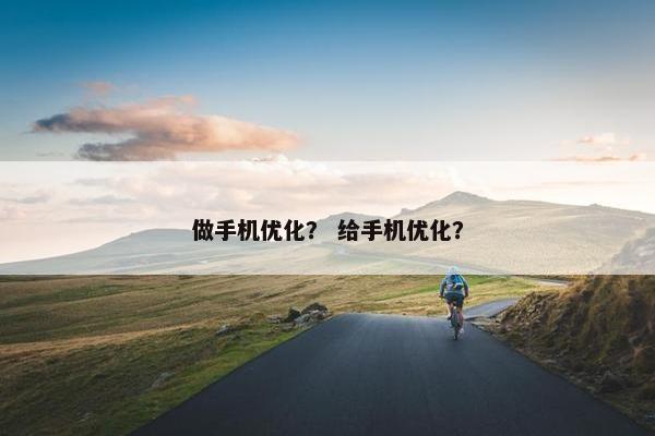 做手机优化？ 给手机优化？