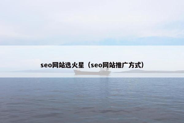 seo网站选火星（seo网站推广方式）