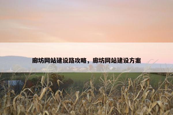 廊坊网站建设路攻略，廊坊网站建设方案