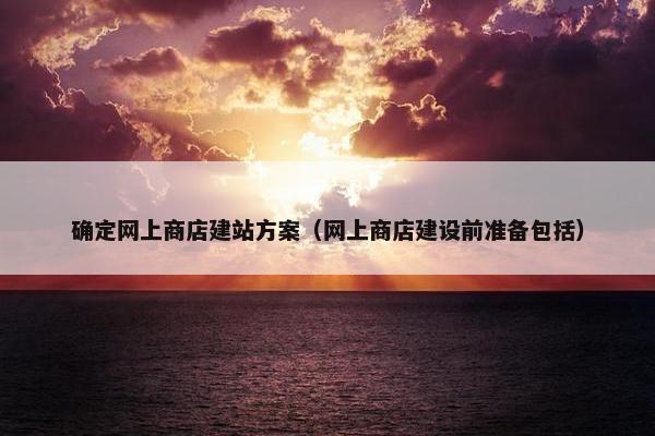 确定网上商店建站方案（网上商店建设前准备包括）