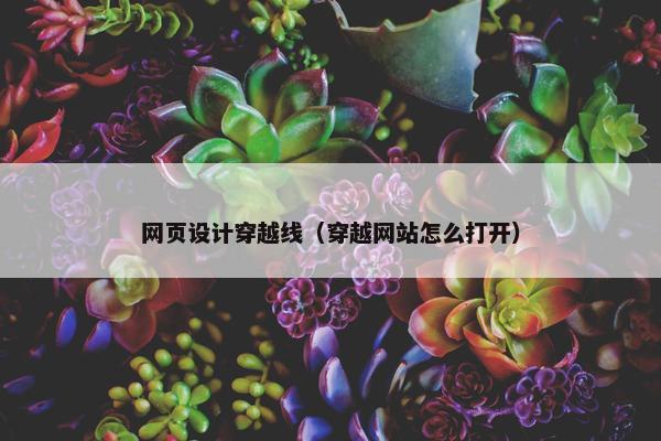网页设计穿越线（穿越网站怎么打开）