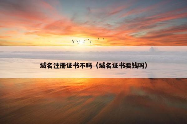 域名注册证书不吗（域名证书要钱吗）