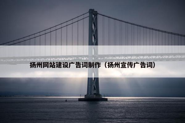 扬州网站建设广告词制作（扬州宣传广告词）