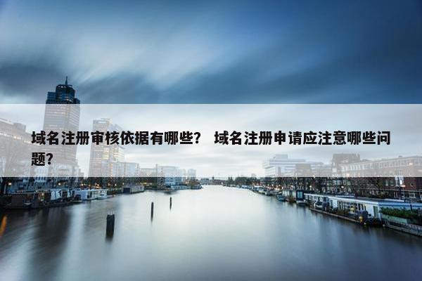 域名注册审核依据有哪些？ 域名注册申请应注意哪些问题？