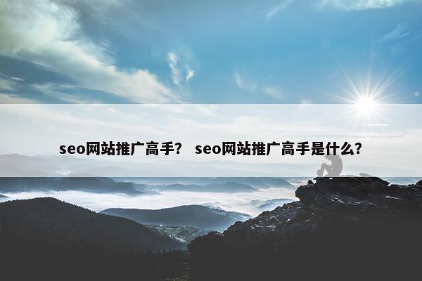 seo网站推广高手？ seo网站推广高手是什么？