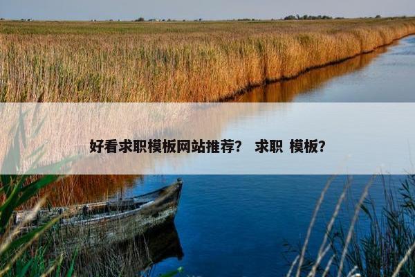 好看求职模板网站推荐？ 求职 模板？
