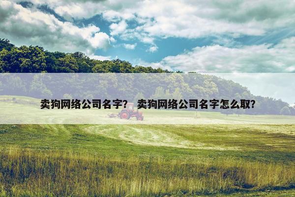 卖狗网络公司名字？ 卖狗网络公司名字怎么取？