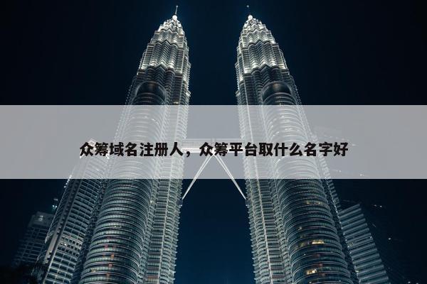 众筹域名注册人，众筹平台取什么名字好