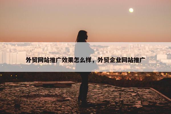 外贸网站推广效果怎么样，外贸企业网站推广
