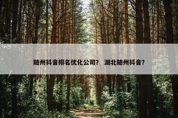 随州抖音排名优化公司？ 湖北随州抖音？