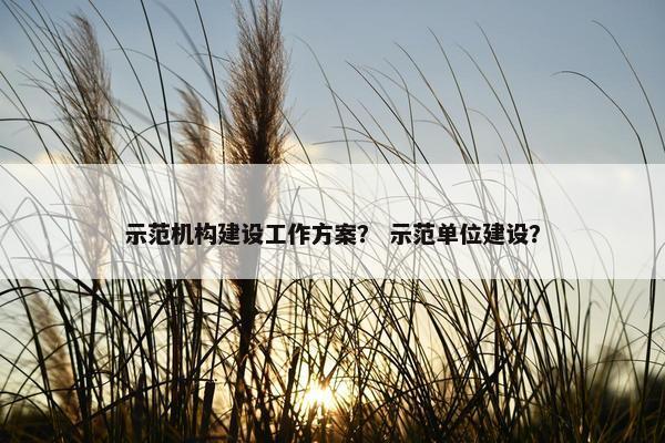 示范机构建设工作方案？ 示范单位建设？