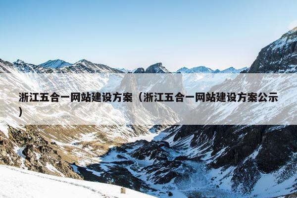 浙江五合一网站建设方案（浙江五合一网站建设方案公示）
