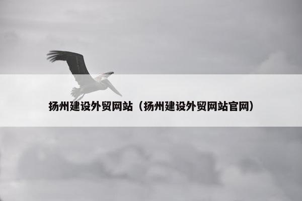 扬州建设外贸网站（扬州建设外贸网站官网）