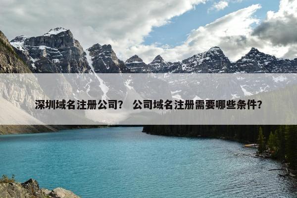 深圳域名注册公司？ 公司域名注册需要哪些条件？