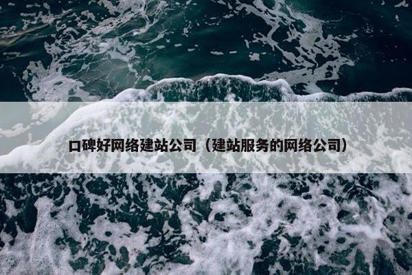 口碑好网络建站公司（建站服务的网络公司）