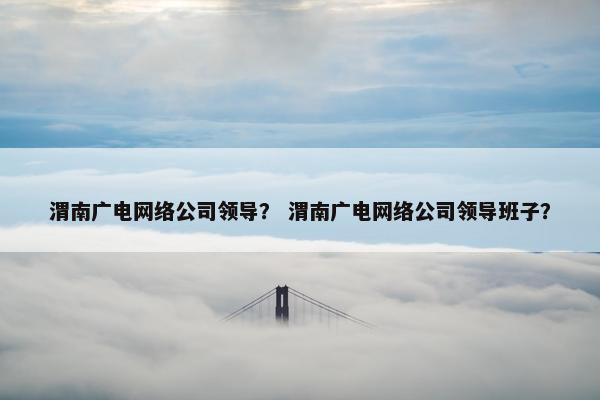 渭南广电网络公司领导？ 渭南广电网络公司领导班子？