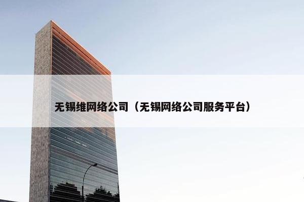 无锡维网络公司（无锡网络公司服务平台）