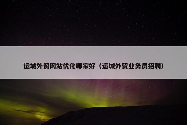 运城外贸网站优化哪家好（运城外贸业务员招聘）