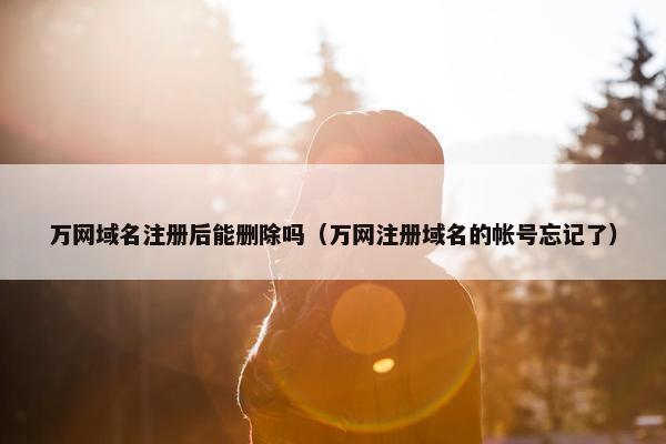 万网域名注册后能删除吗（万网注册域名的帐号忘记了）