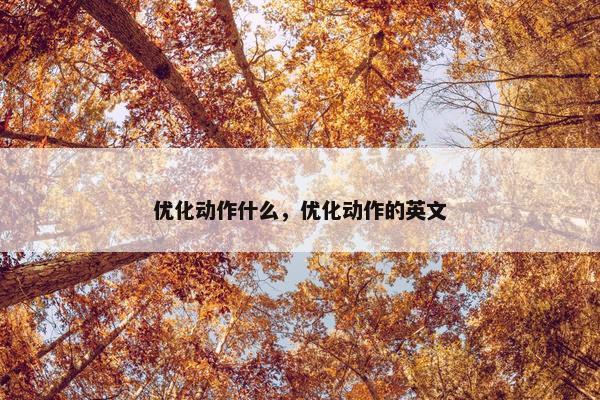 优化动作什么，优化动作的英文