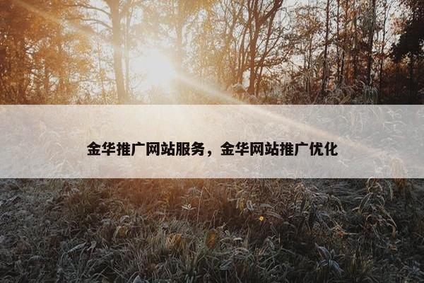 金华推广网站服务，金华网站推广优化
