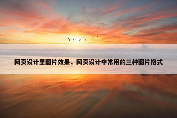网页设计里图片效果，网页设计中常用的三种图片格式