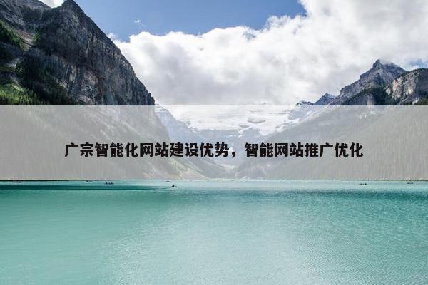 广宗智能化网站建设优势，智能网站推广优化