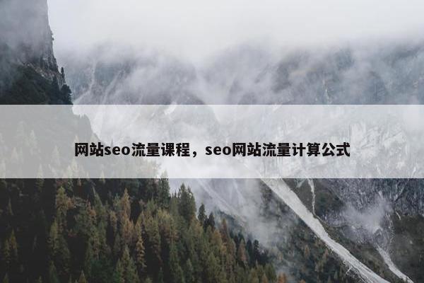 网站seo流量课程，seo网站流量计算公式
