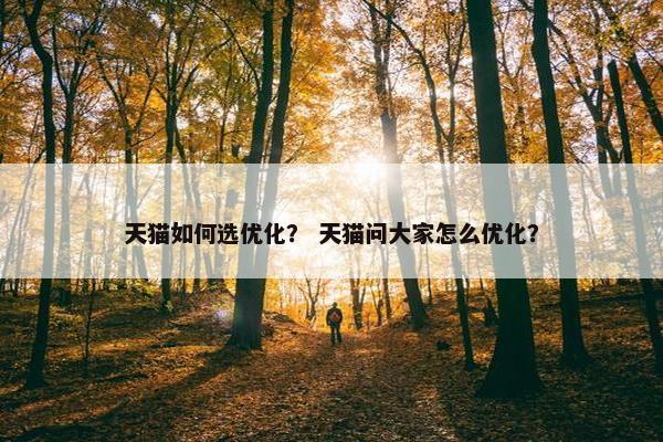 天猫如何选优化？ 天猫问大家怎么优化？
