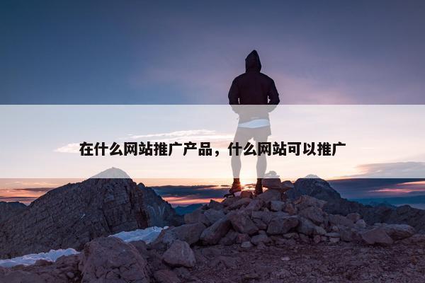 在什么网站推广产品，什么网站可以推广