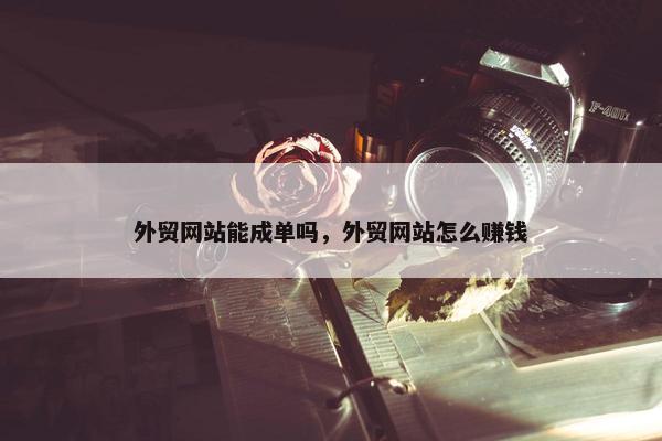 外贸网站能成单吗，外贸网站怎么赚钱