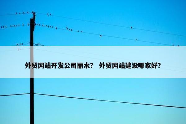 外贸网站开发公司丽水？ 外贸网站建设哪家好？