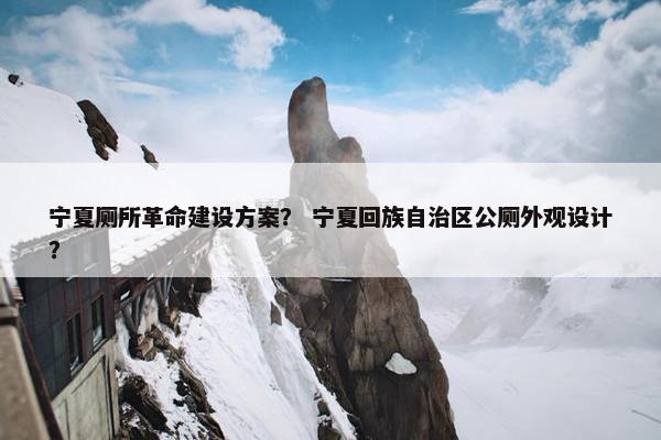 宁夏厕所革命建设方案？ 宁夏回族自治区公厕外观设计？
