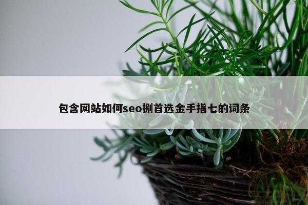 包含网站如何seo捌首选金手指七的词条