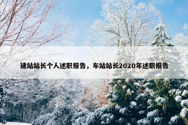建站站长个人述职报告，车站站长2020年述职报告