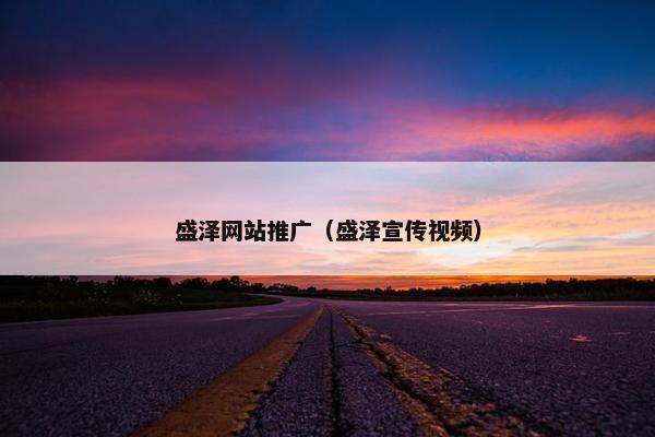 盛泽网站推广（盛泽宣传视频）
