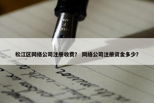 松江区网络公司注册收费？ 网络公司注册资金多少？