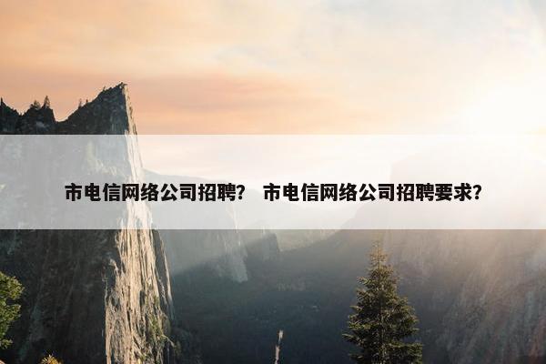 市电信网络公司招聘？ 市电信网络公司招聘要求？