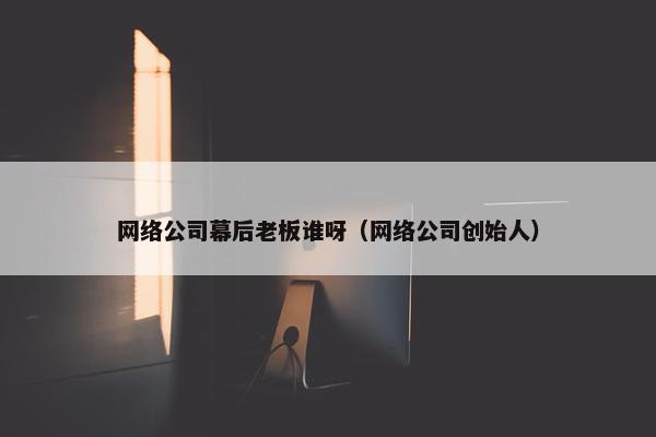 网络公司幕后老板谁呀（网络公司创始人）