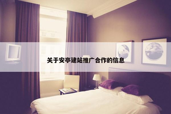关于安亭建站推广合作的信息