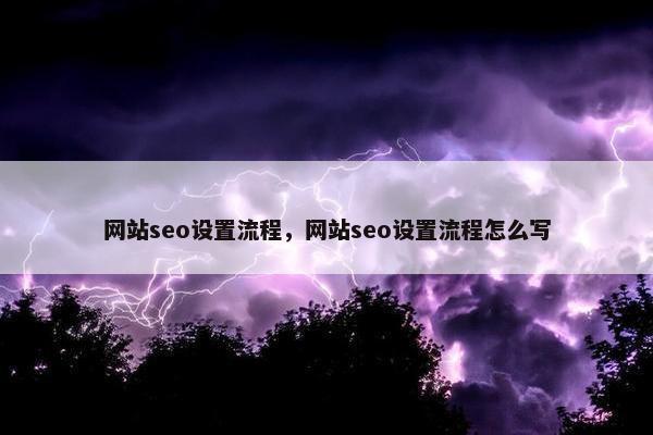 网站seo设置流程，网站seo设置流程怎么写