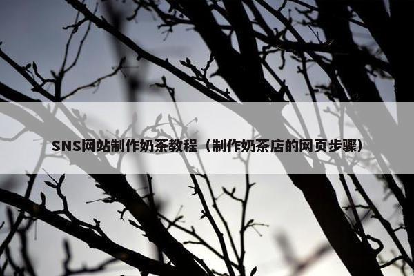 SNS网站制作奶茶教程（制作奶茶店的网页步骤）