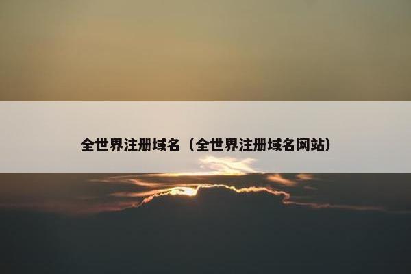 全世界注册域名（全世界注册域名网站）