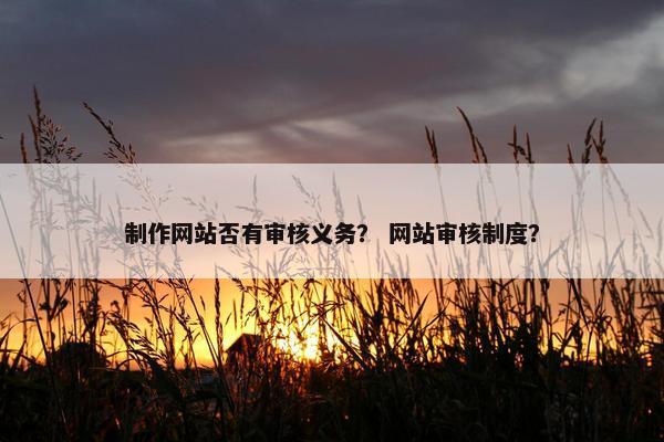 制作网站否有审核义务？ 网站审核制度？