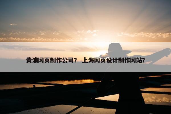 黄浦网页制作公司？ 上海网页设计制作网站？