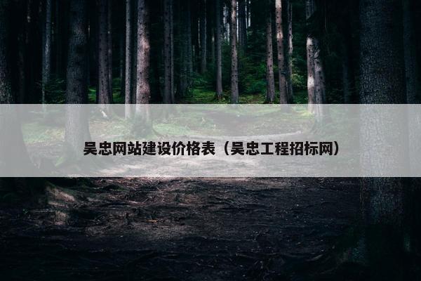 吴忠网站建设价格表（吴忠工程招标网）