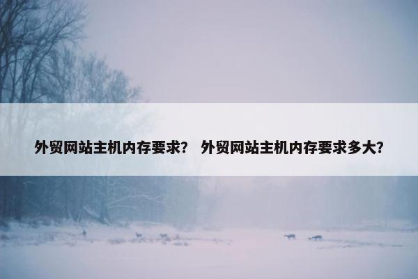 外贸网站主机内存要求？ 外贸网站主机内存要求多大？
